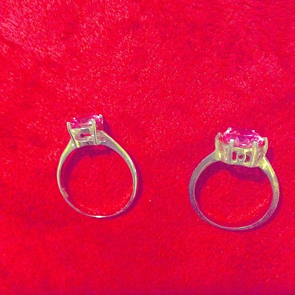 Simulated morganite ring, sterling silver, sizes eight and seven :
U pick - Picture 10 of 14